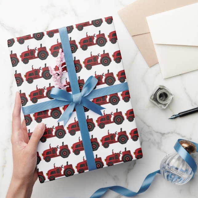 Roter Traktor - Umhüllungspapier Geschenkpapier (Schenken)