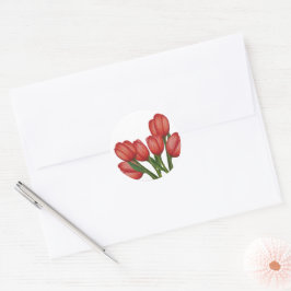 Roter Tulip Rundaufkleber Runder Aufkleber