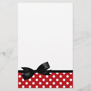 Roter Tupfen und schwarzes Bogen-Briefpapier Briefpapier