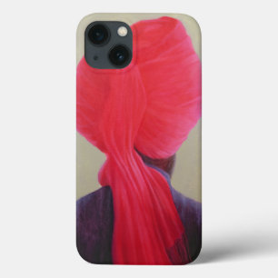 Roter Turban-lila Jacke iPhone 13 Hülle