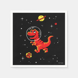 Roter Tyrannosaurus Rex Dinos im Raum Serviette