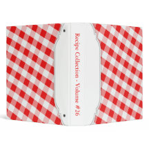 Roter u. weißer Gingham-personalisierte Mappe