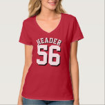 Roter u. weißer Sport-Jersey-Entwurf der T-Shirt<br><div class="desc">Roter u. weißer Sport-Jersey-Entwurf der Erwachsen-| • Das Jersey-T - Shirt der Frauen</div>