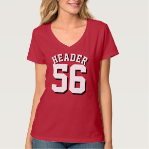 Roter u. weißer Sport-Jersey-Entwurf der T-Shirt