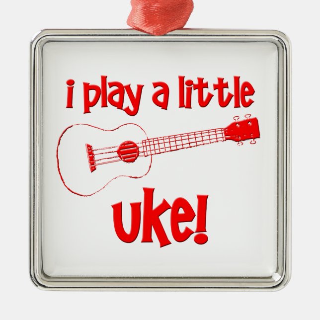Roter Ukulele Ornament Aus Metall (Vorne)