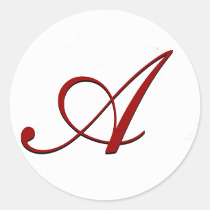 Roter Umschlag Aufkleber mit Monogramm
