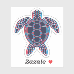 Roter und blauer Anaglypheneffekt 3D-Glitch-Effekt Aufkleber