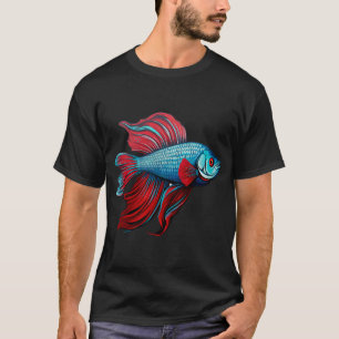 Roter und blauer Beta T-Shirt