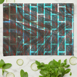 Roter und blauer Farbeffekt, Gitter oder Kratzstei Geschirrtuch