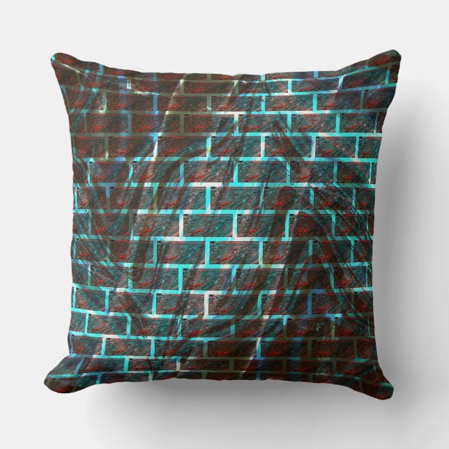 Roter und blauer Farbeffekt, Gitter oder Kratzstei Kissen (Vorderseite)