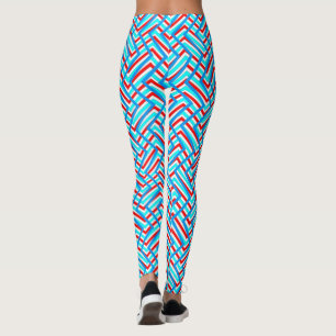 Roter und blauer Grafik-Print Leggings