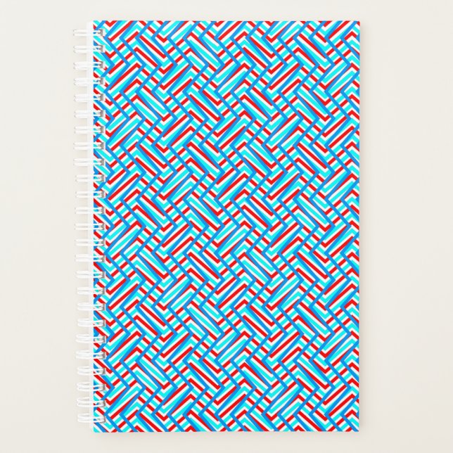 Roter und blauer Grafik-Print Planer (Vorderseite)