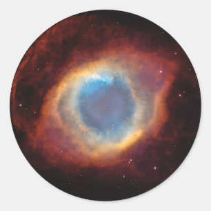 Roter und Blauer Helix Nebula NGC 7293 Planetärer  Runder Aufkleber