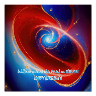 Roter und Blauer kosmischer Spiral Poster