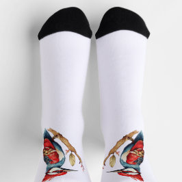 Roter und Blauer Specker Socken