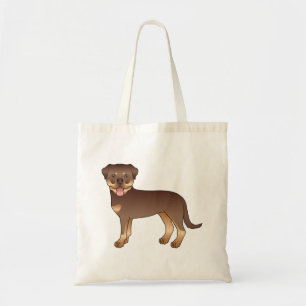 Roter und brauner Rottweiler süßer Cartoon-Hund Tragetasche