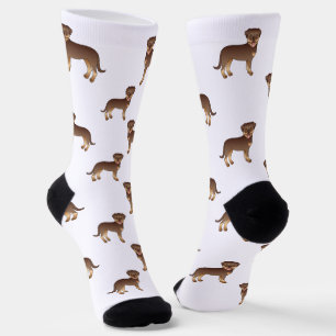 Roter und brauner Rottweiler Süßes Cartoon-Hund-Mu Socken
