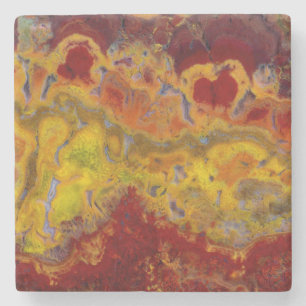 Roter und gelber Crayloa-Jasper Steinuntersetzer
