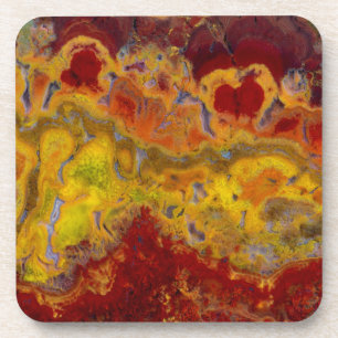 Roter und gelber Crayloa Jasper Untersetzer