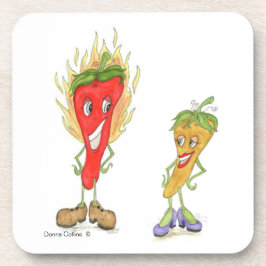 Roter und gelber Paprika-Untersetzer Untersetzer