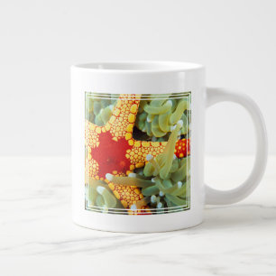 Roter und gelber Seestern Jumbo-Tasse