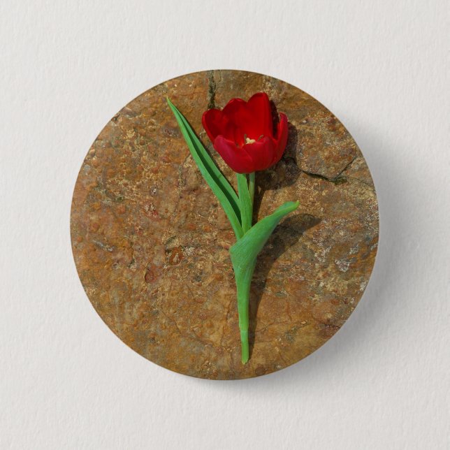 Roter und Gelber Tulip Button (Vorderseite)