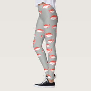 Roter und Grauer Fisch Leggings