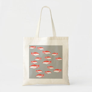 Roter und Grauer Fisch Tragetasche