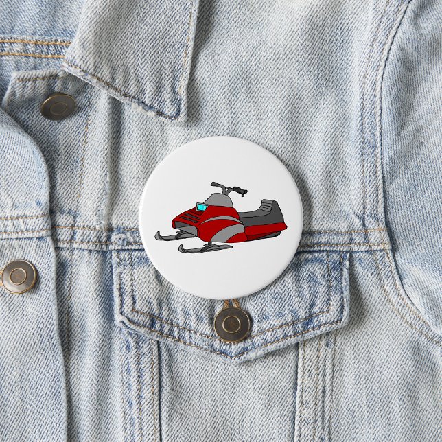 Roter und grauer Schneemobil Button (Von Creator hochgeladen)