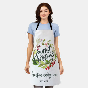 Roter und grüner Blattwerk Weihnachtsfest Schürze