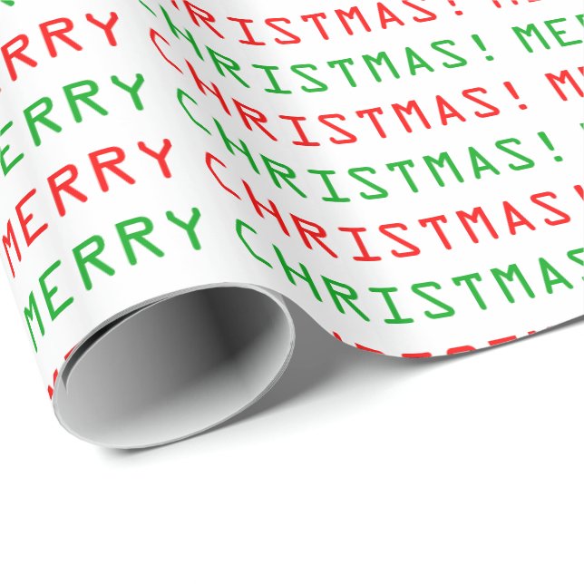 Roter und grüner Computer-Schriftart-frohe Geschenkpapier (Rolleneckpunkt)