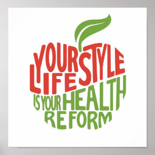Roter und grüner Gesundheitszitatentwurf Poster