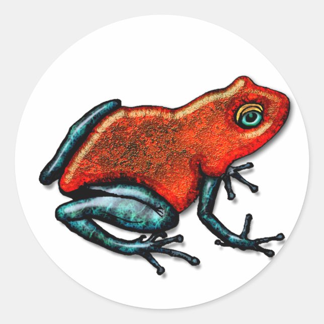 Roter und grüner Giftfrosch Runder Aufkleber (Vorderseite)