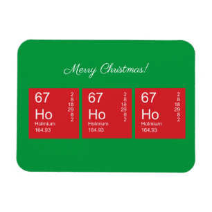 Roter und grüner Ho Ho Ho Periodischer Tisch Magnet