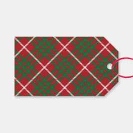 Roter und grüner Karo Geschenkanhänger