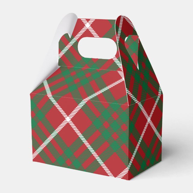 Roter und grüner Karo Geschenkschachtel (Vorderseite)