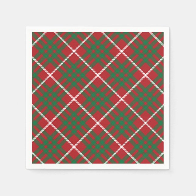 Roter und grüner Karo Napkins Serviette (Vorderseite)