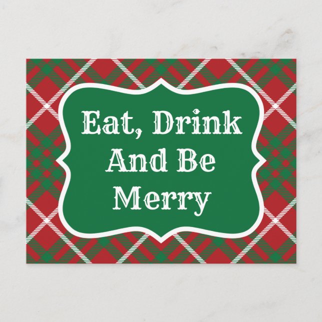 Roter und grüner Karo Postkarte (Vorderseite)