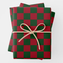 Roter und grüner klassischer Weihnachts-Schachbret