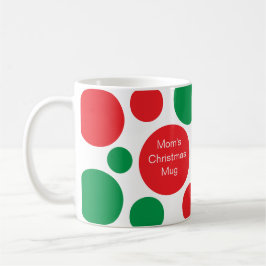 Roter und grüner Punkt mit Namen Weihnachten Kaffeetasse