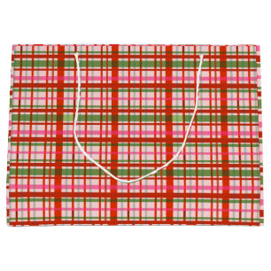 Roter und grüner schottischer Weihnachts-Tartan Große Geschenktüte