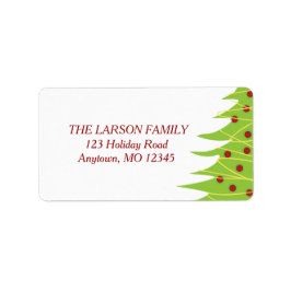 Roter und grüner Weihnachtsbaum | Holiday Address  Adressaufkleber