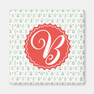 Roter und grüner Weihnachtsbaum Magnet