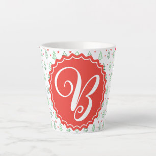 Roter und grüner Weihnachtsbaum Milchtasse
