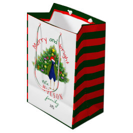 Roter und grüner Weihnachtsbaum Pfau Mittlere Geschenktüte