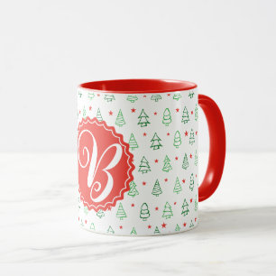 Roter und grüner Weihnachtsbaum Tasse