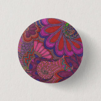 Roter und lila Kunst-Gekritzel-Knopf Button
