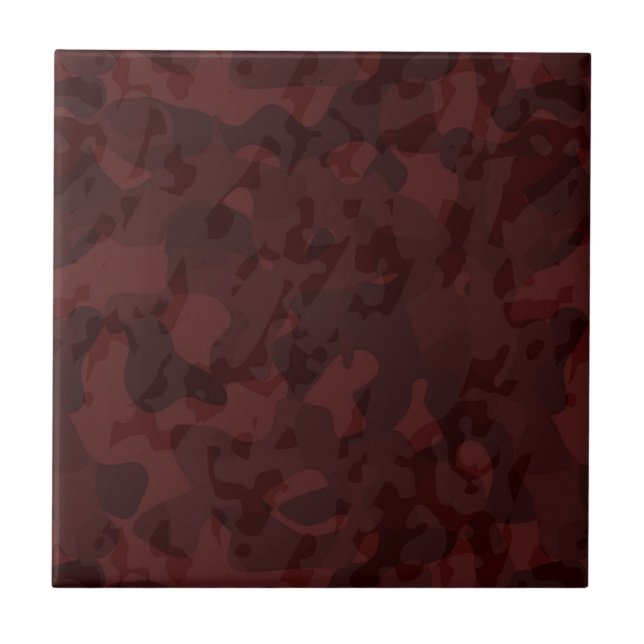 Roter und Maroon-Tarnanzug abstrakt Fliese (Vorderseite)