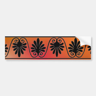 Roter und orangefarbener Autoaufkleber