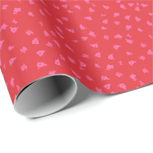 Roter und rosa Ditsy-Blumenprint Geschenkpapier